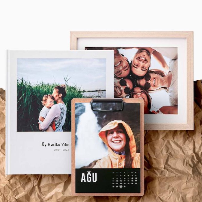 3 ürün fotokitap çerçeve takvim